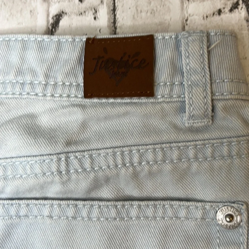 Justice Premium Light Wash Denim Shorts 14 R